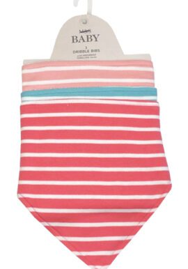 Ex M&S Pack of 3 Striped Dribble Bibs.pk of 6
