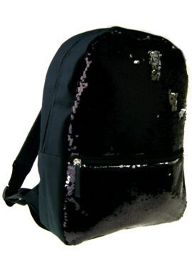 Black and Silver Reversible Glitter Sequin Backpack pk of 3