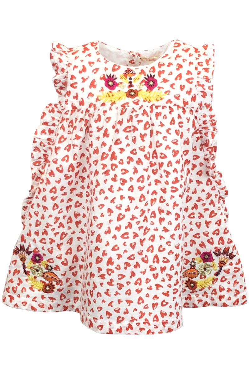 Du Pareil Au Meme French Heart Print Embroidered Dress.pk of 12 - Image 2