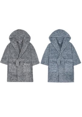 Minikidz Super Soft Charcoal and Navy Dressing Gowns.pk of 8