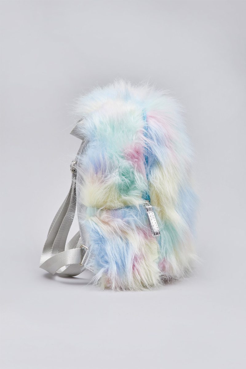 Faux Fur Pastel Backpack pk of 3 - Image 3