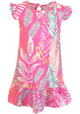 Ex Mothercare Pink Leaf Print Dress.pk of 7