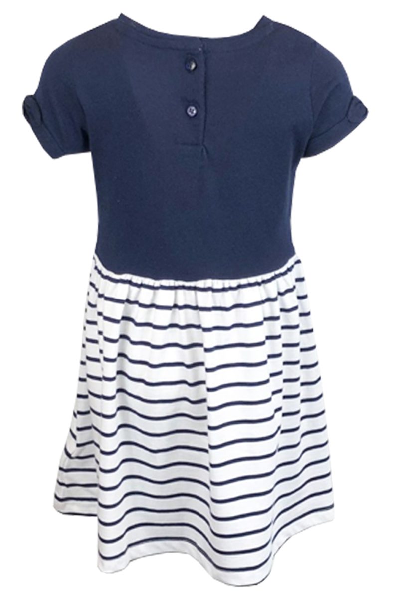 Ex Mothercare Navy Striped Cherry Pom Pom Dress.pk of 15 - Image 2