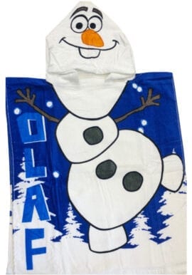 Fully Licenced Childrens Frozen Olaf Snowman Hooded Poncho Towel.pk of 3