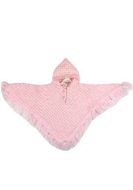 Baby Town Boutique Girls Knitted Hooded Pink Poncho.pk of 6