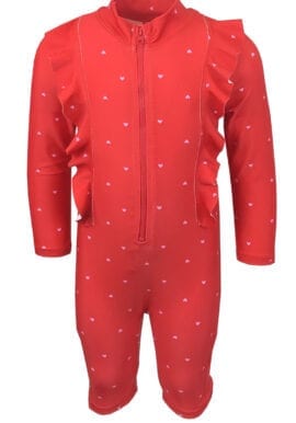 Mothercare Girls Red Frill Heart Surf Suit Swim Suit.pk of 16