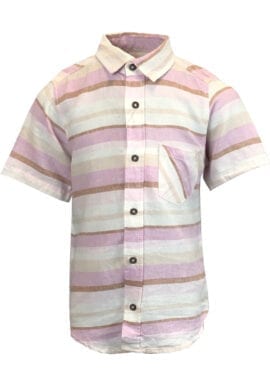 ZARA Boys Cream Brown Pink Lilac Striped Shirt.pk of 12