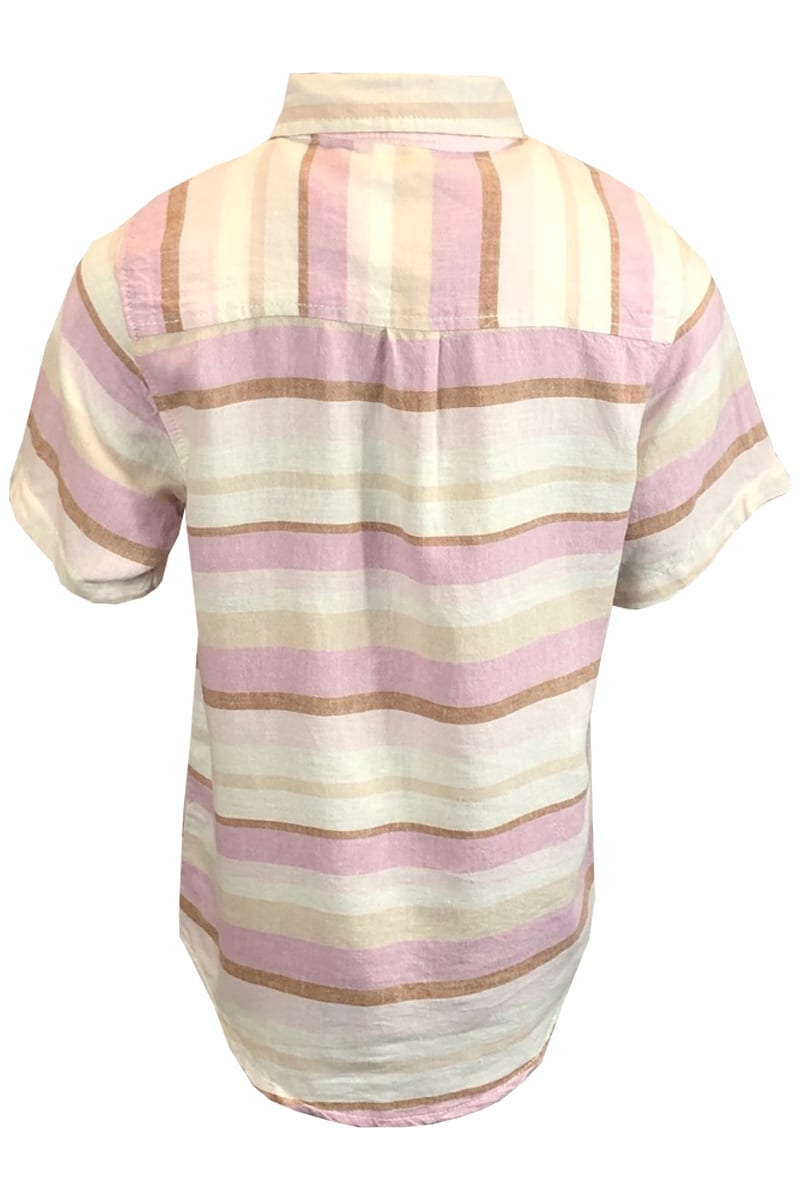 ZARA Boys Cream Brown Pink Lilac Striped Shirt.pk of 12 - Image 2