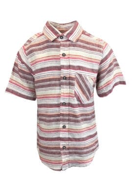 ZARA Boys Red Maroon Cream Striped Shirt.pk of 12