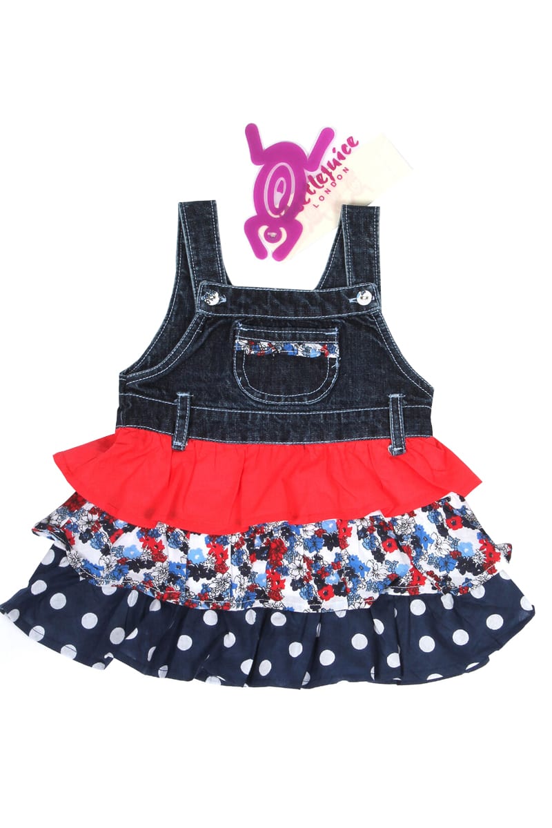 Beetle Juice - Baby Beetle Denim Frill dress.