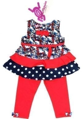 Beetle Juice - Baby Beetle Girls Bow Top and Legging Set.