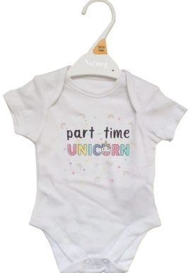 Ex N----g Baby Girls Unicorn Popper Vest.pk of 16