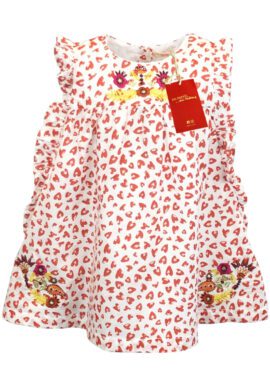 Du Pareil Au Meme French Heart Print Embroidered Dress.pk of 12
