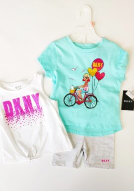 3 PC DKNY designer set vest ,t-shirt and cycling shorts.pk of 9