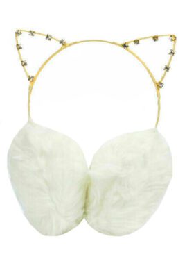 Childrens Cat Diamante Earmuffs.pk of 6