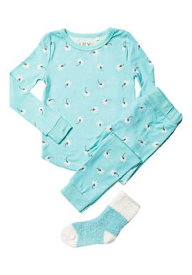 Lily and Jack 3 Piece Turquoise Floral Pyjamas.pk of 6