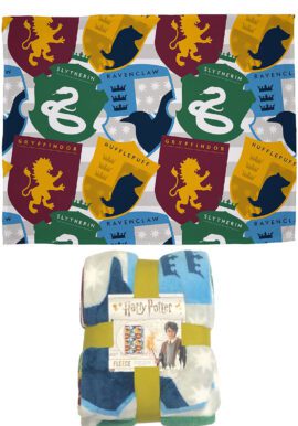 Fully Licensed Harry Potter Stickers Fleece Throw Blanket.pk of 3