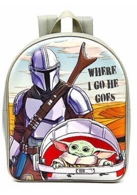 Fully Licensed Mandalorian Where I Go EVA 3D Grey Backpack pk of 3