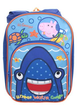 Fully Licensed George Pig Shark Backpack with Detachable Shark Fin Hood.pk of 3