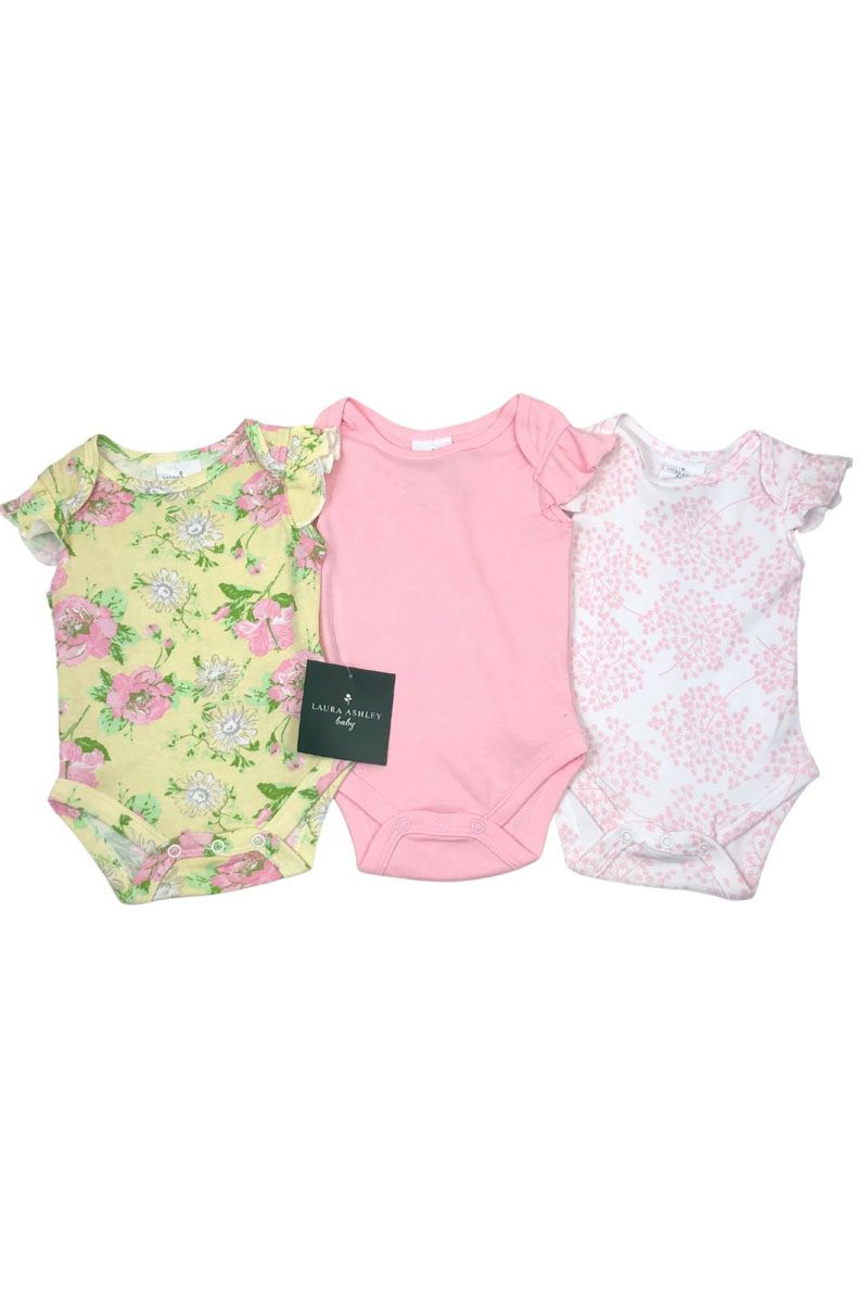Laura Ashley 3 Pack Lemon Floral Body Vests.pk of 6