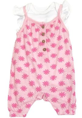 Ex M&Co Pink Printed 2 piece Body Vest & Romper Set.pk of 10