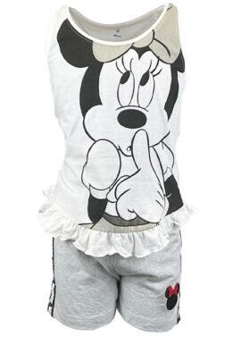 Fully Licensed Minnie Mouse Grey White 2 Piece Set.pk of 6