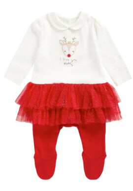 Ex Chainstore Tutu Christmas Reindeer " I love you Deerly" Babygrow.pk of 6