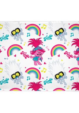 Fully Licensed Trolls Concert Rainbow Blanket.pk of 3