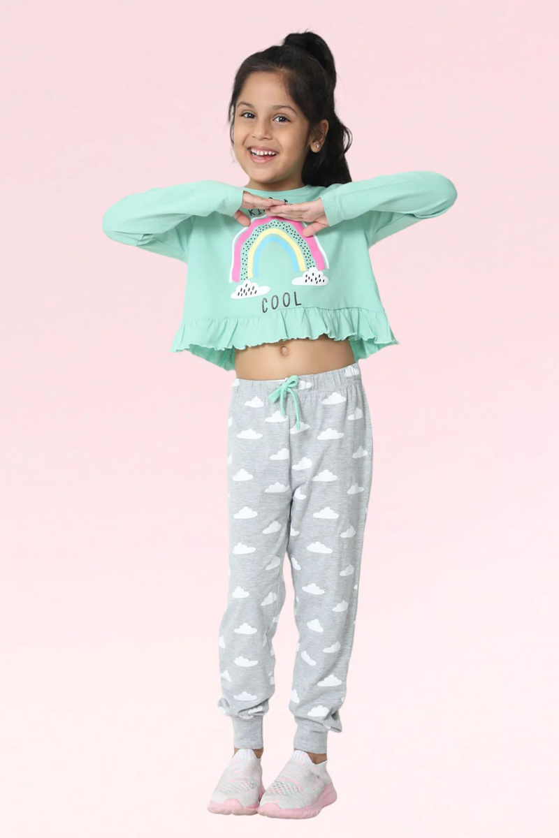 Threadgirls Kind Is Cool 3 Piece Crop Top Pyjama Set.pk of 10 - Image 2