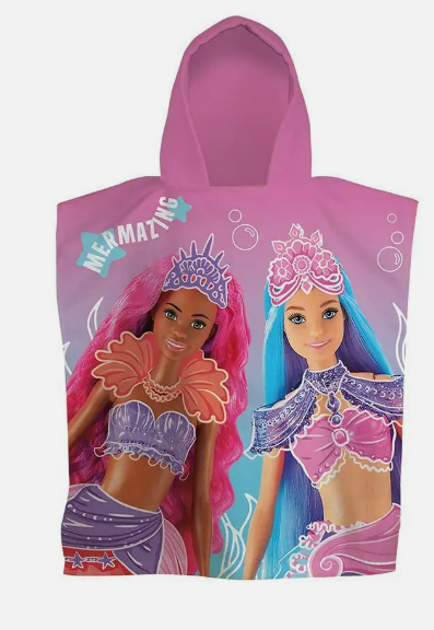 Fully Licensed Barbie Mermaid Hooded Poncho Towel.pk of 3 - Image 3