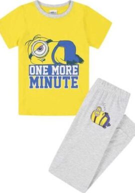 Fully Licensed Minions One More Minute Long Leg Short Sleeved Pyjamas.pk of 10