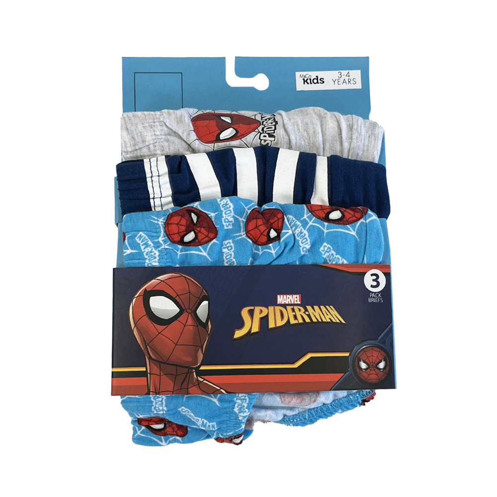 Fully Licensed Spiderman 3 Pack Underwear Briefs pk of 8