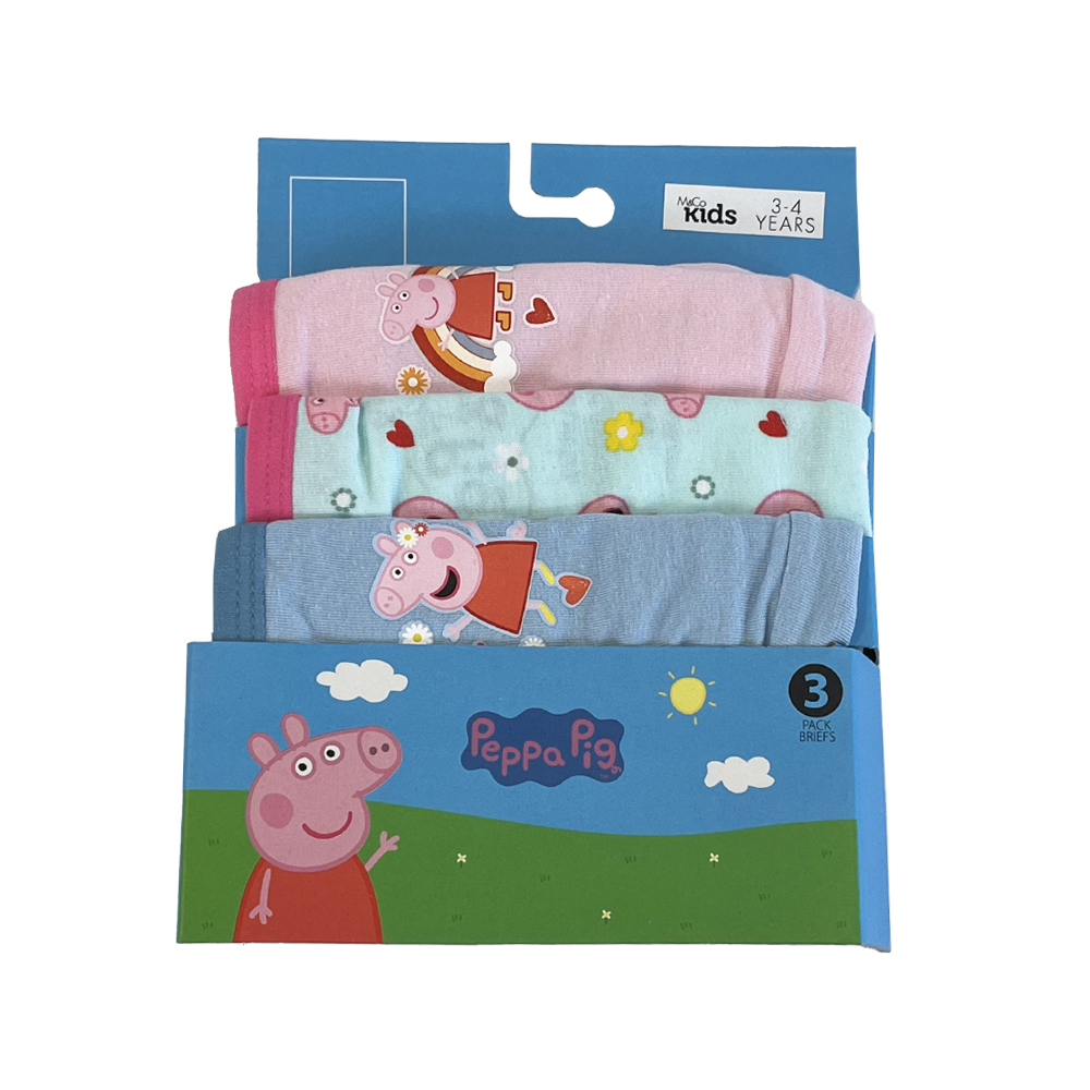 Fully Licensed Peppa Pig 3 Pack Underwear Briefs pk of 8