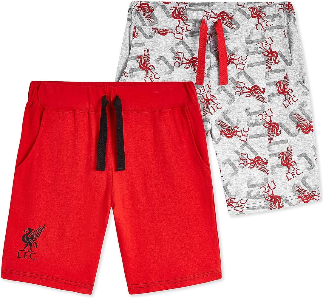 Fully Licensed LFC 2 pack Lounge/Pyjama Red and Grey Shorts.pk of 7
