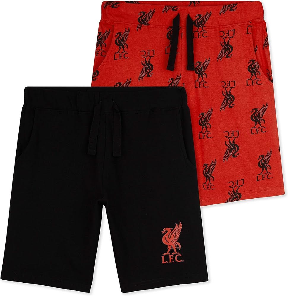 Fully Licensed LFC 2 pack Lounge/Pyjama Red and Black Shorts.pk of 7