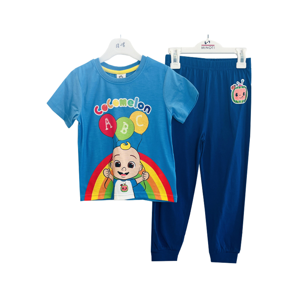 Fully Licensed Cocomelon Short Sleeve Long Leg Pyjama Set.pk of 10