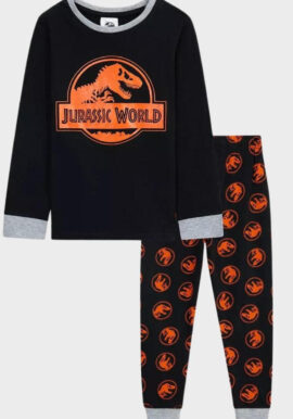 Fully Licensed Jurassic World Black and Orange Long Pyjamas.pk of 10