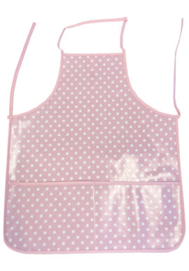 Ex Cath Kids Pale Pink White Spot PVC Coated Apron.pk of 4