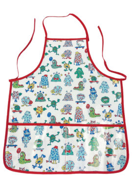 Ex Cath Kids Monster Design PVC Coated Apron.pk of 4