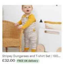 Baby Boutique Lumii Dungaree and Long Sleeved T-Shirt Set pk of 10 - Image 4