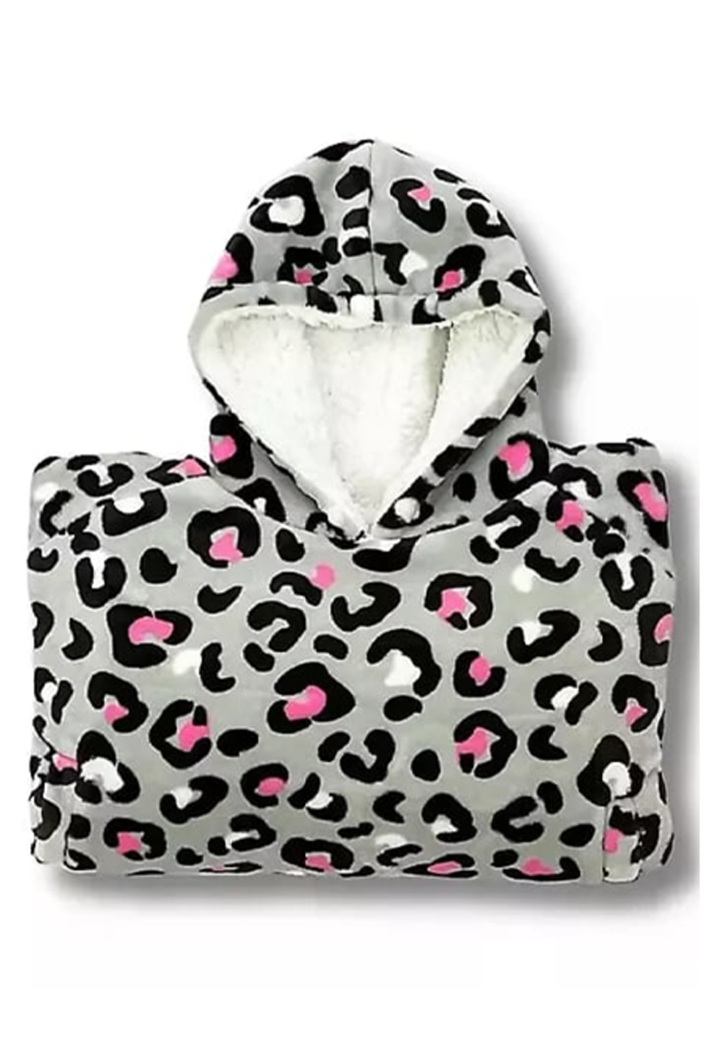 Hugzee Leopard Print Wearable Hooded Fleece. - Image 3