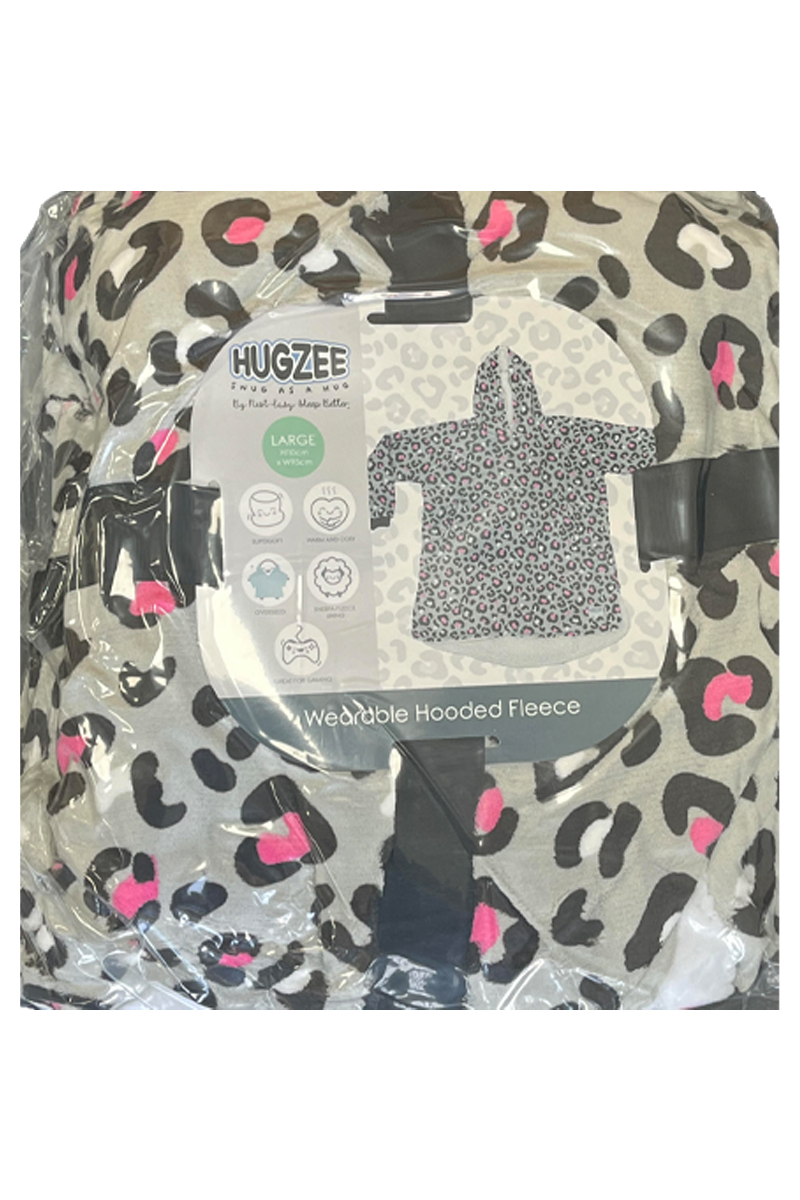 Hugzee Leopard Print Wearable Hooded Fleece. - Image 2