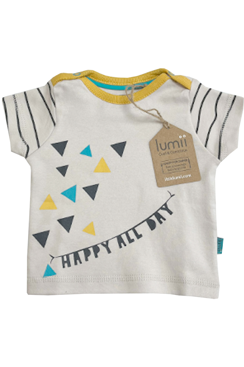 Baby Boutique Lumii Unisex Short Sleeved Happy T-Shirt.pk of 10