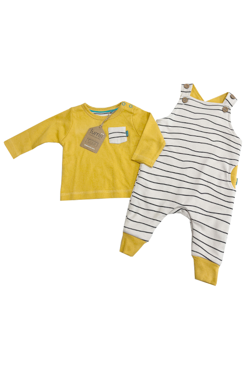 Baby Boutique Lumii Dungaree and Long Sleeved T-Shirt Set pk of 10 - Image 2