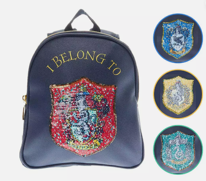 Fully Licensed Harry Potter Reversible Sequin House Flag Mini Backpack pk of 3