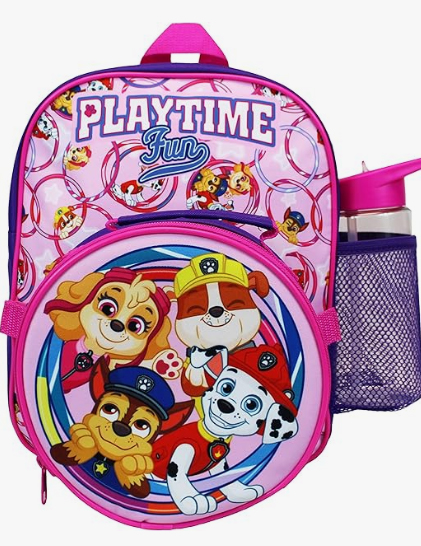 Fully Licensed Paw Patrol 3 Piece Backpack, Lunchbox and Water Bottle Set pk of 3