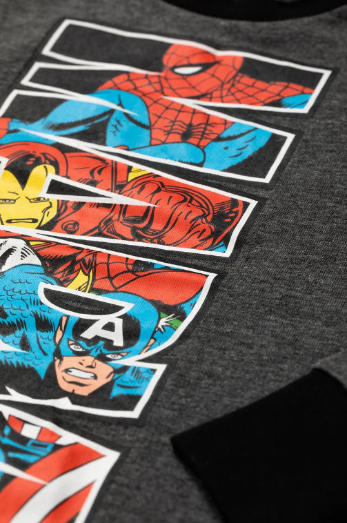 Fully Licensed Boys Grey Avengers Marvel Pyjama Set pk of 4 - Image 2
