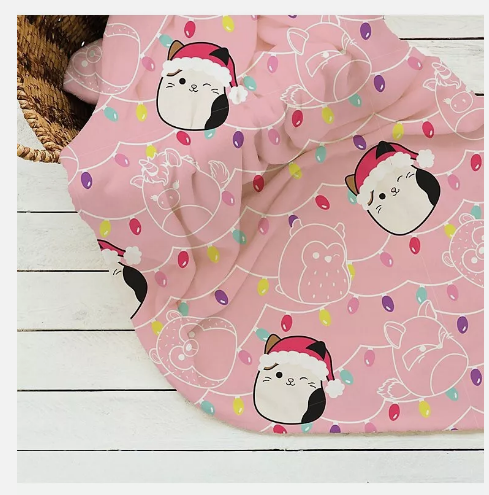 Fully Licensed Squishmallow Christmas Fleece Blanket pk of 3 - Image 3