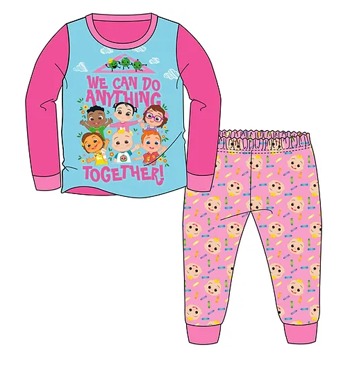 Fully Licensed Girls Cocomelon "We Can Do Anything" Pyjama Set pk of 8