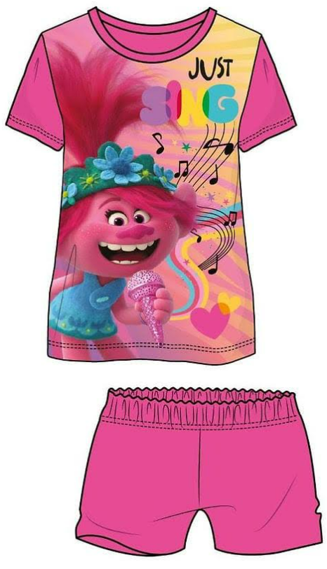 Fully Licensed Girls Trolls Pink Short Pyjama Set pk of 6